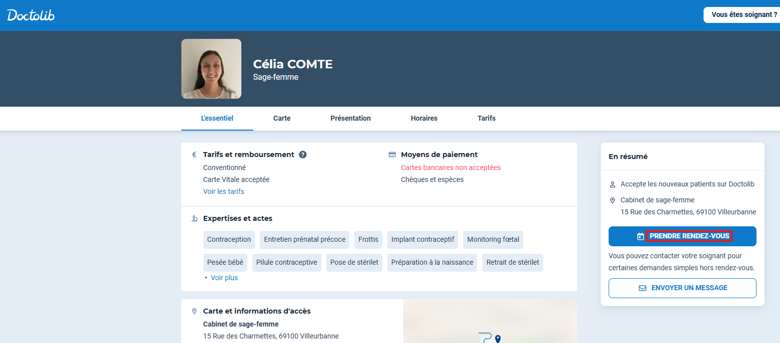 Recherche sur Doctolib